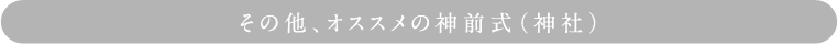 その他、オススメの神前式（神社）