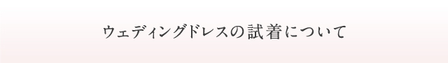 ウェディングドレスの試着について